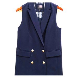 THE LIMITED Navy Sleeveless Blazer Vest